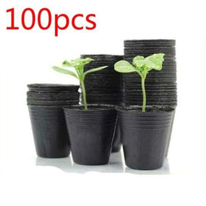 100PCS Nursery Pots 2 Size Round Flower Seedlings Sowing Plant Nursery Room Pots Plants Garden Growing Pot Home Garden Planter