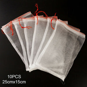 10Pcs fruit Insect net Garden Plant Drawstring Grocery Fruit Vegetable Storage Mesh Bags vegetable Protect Drawstring Mesh net