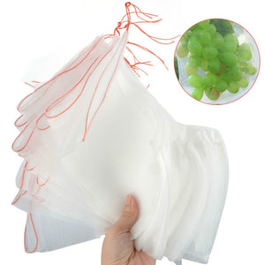 20pcs/et White Plant Fruit Protect Drawstring Mesh Net Bag Garden Greenhouse Plant Cover Fruit Protection Garden Accessories