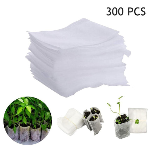 500Pcs Biodegradable Non-woven Nursery Bags Plant Grow Bags Fabric Seedling Pots Eco-Friendly Aeration Planting Bags 8x10cm