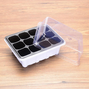 6/12 Cells Plastic Nursery Pots Nursery cultivation Pots Garden Plant Seedling Tray Germination Box with Cover Gardening Supplie