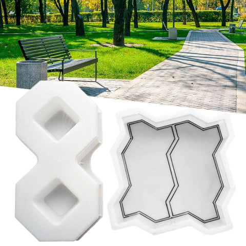 Garden Walk Pavement Mold DIY Manually Paving Cement Brick Stone Road Concrete Molds Path Maker Reusable DIY Manually Paving