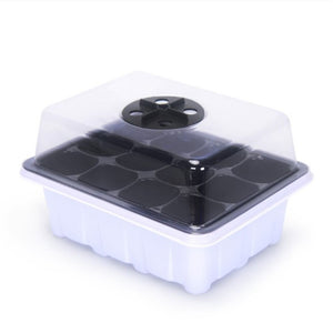 6/12 Holes Plastic Nursery Pots Planting Seed Tray Kit Plant Germination Box Garden Grow Box Gardening Supplies with Dome Base