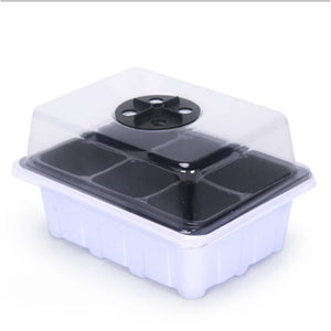 6/12 Holes Plastic Nursery Pots Planting Seed Tray Kit Plant Germination Box Garden Grow Box Gardening Supplies with Dome Base