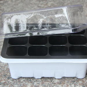 200pcs 12 Cells Plastic Nursery Pots Nursery Cultivation Pots Garden Plant Seedling Tray Germination Box With Cover