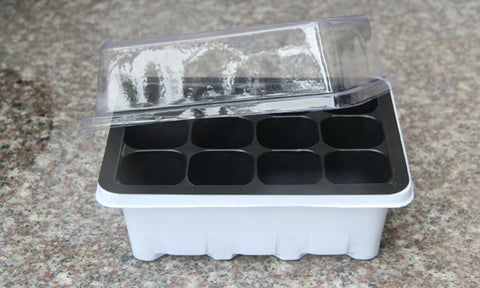 200pcs 12 Cells Plastic Nursery Pots Nursery Cultivation Pots Garden Plant Seedling Tray Germination Box With Cover