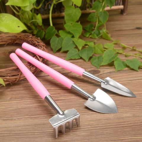 3pcs/lot Home Gardening Tool Set Balcony Home-grown Mini Digging Suits Shovel Rake Garden Tools Combination Pink Blue