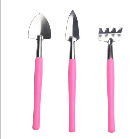 3pcs/lot Home Gardening Tool Set Balcony Home-grown Mini Digging Suits Shovel Rake Garden Tools Combination Pink Blue