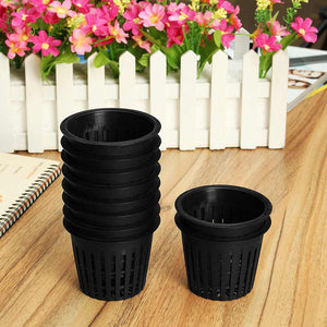 Hot New 10Pcs  Black Mesh Net Hydroponic Flower Container Plant Grow Pot Cup Planting Baskets  Grow Garden Clone Pot Cup Plantin