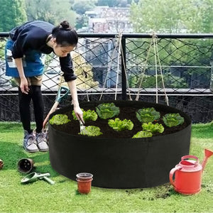 50 Gallons Round Planting Container Grow Bags Breathable Felt Fabric Planter Pot For Plants Nursery Pot Fabric Raised Garden Bed