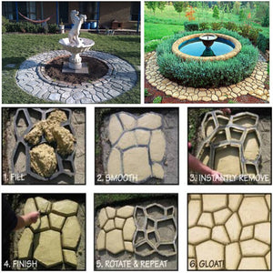 50*50cm 5pcs/lot pathmate stone mold artificial path molds culture stone mold Paving stone mould diy stone pavement mold