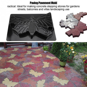 Pavement Stone Driveway Cement Mold Paving Mold Durable Sturdy Black Concrete DIY Concrete Mold 44*30 Butterfly Shape Stepping