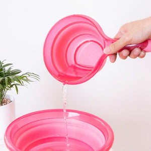 New Folding Silicone Pet Bowl Multi-function Folding Measuring Spoon Can Clip Food Bags Water Bowl Measuring Cup