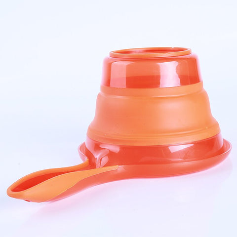 New Folding Silicone Pet Bowl Multi-function Folding Measuring Spoon Can Clip Food Bags Water Bowl Measuring Cup