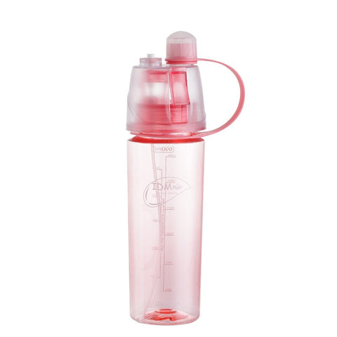 2 in 1 spray sport water bottle with rope, can cool or fill water for your body,400/600ml bottle fit for outdoor sport summer