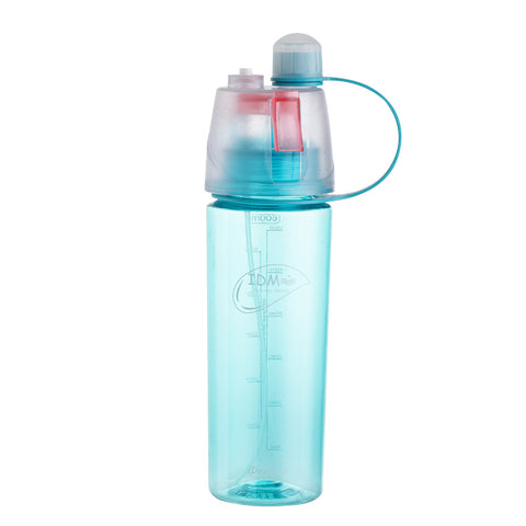 2 in 1 spray sport water bottle with rope, can cool or fill water for your body,400/600ml bottle fit for outdoor sport summer