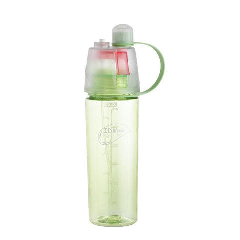 2 in 1 spray sport water bottle with rope, can cool or fill water for your body,400/600ml bottle fit for outdoor sport summer