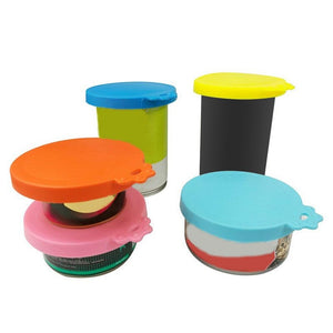 Reusable silicone Pet Food lids Feeder Food Can for Dog Cat Food Storage Cover Lid Water Feeding Bowl Cover Portable Pet Product