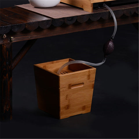 Tea ceremony accessories bamboo tea  water bucket waste tea leaf drain solid wood trash can residue bucket