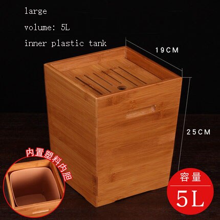 Tea ceremony accessories bamboo tea  water bucket waste tea leaf drain solid wood trash can residue bucket