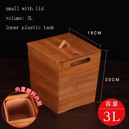 Tea ceremony accessories bamboo tea  water bucket waste tea leaf drain solid wood trash can residue bucket