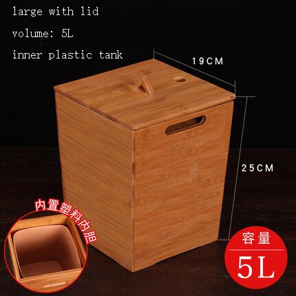 Tea ceremony accessories bamboo tea  water bucket waste tea leaf drain solid wood trash can residue bucket